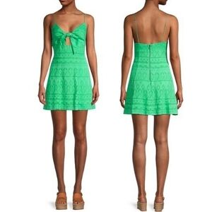 New Alice + Olivia Roe Tie-Front Flare Jade Mini Dress NWT Size 12